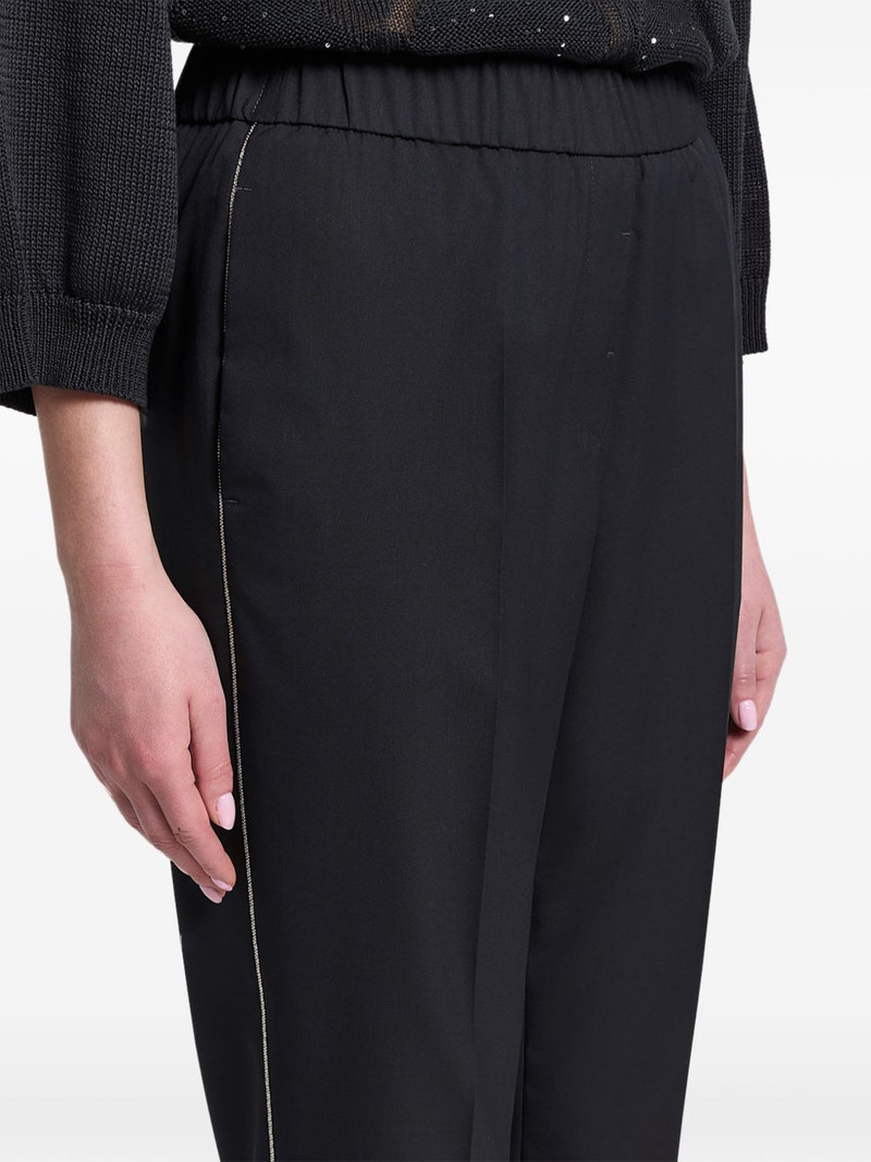side-stripe pressed-crease trousers 4