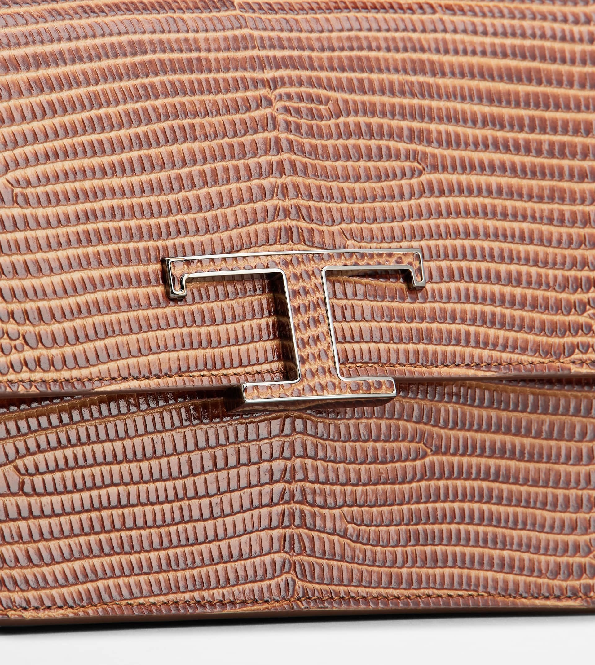 T TIMELESS SHOULDER BAG IN LEATHER MINI - BROWN - 5