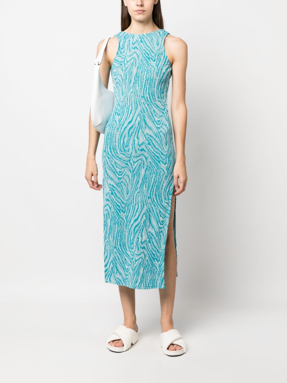 sleeveless knitted midi dress - 2