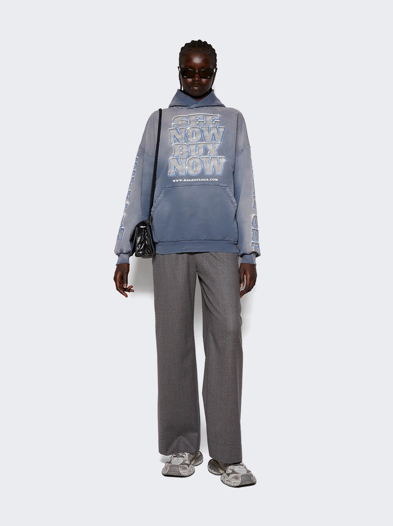 BALENCIAGA Snbn Large Fit Hoodie Washed Blue outlook