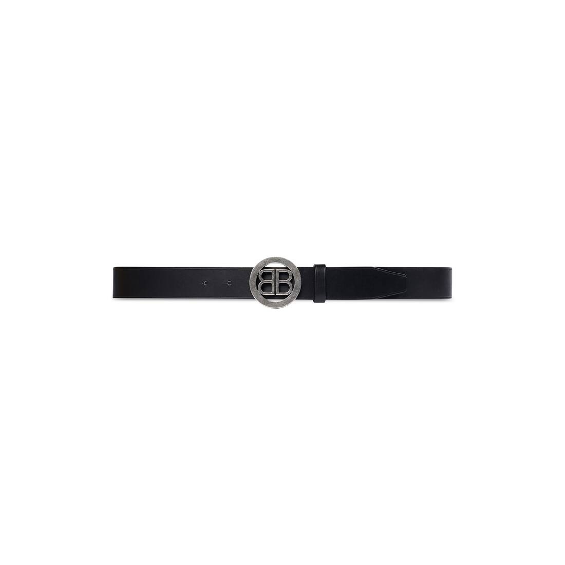 Men's Circled Bb Large Belt in Black - 1