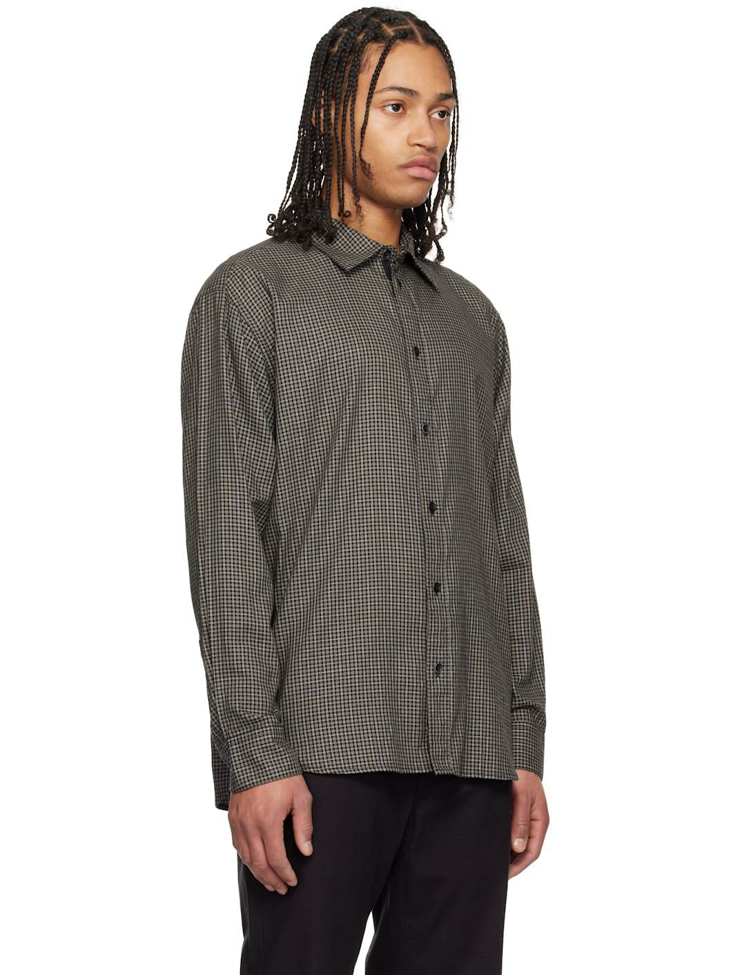 Khaki & Black Matthew Plaid Shirt - 2