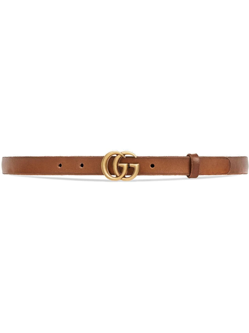 Leather belt with Double G buckle - 1