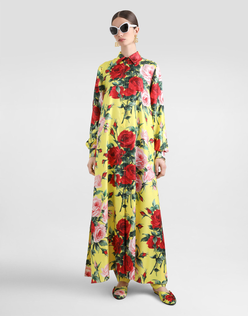 Dolce & Gabbana Silk twill pants with bouquet print outlook