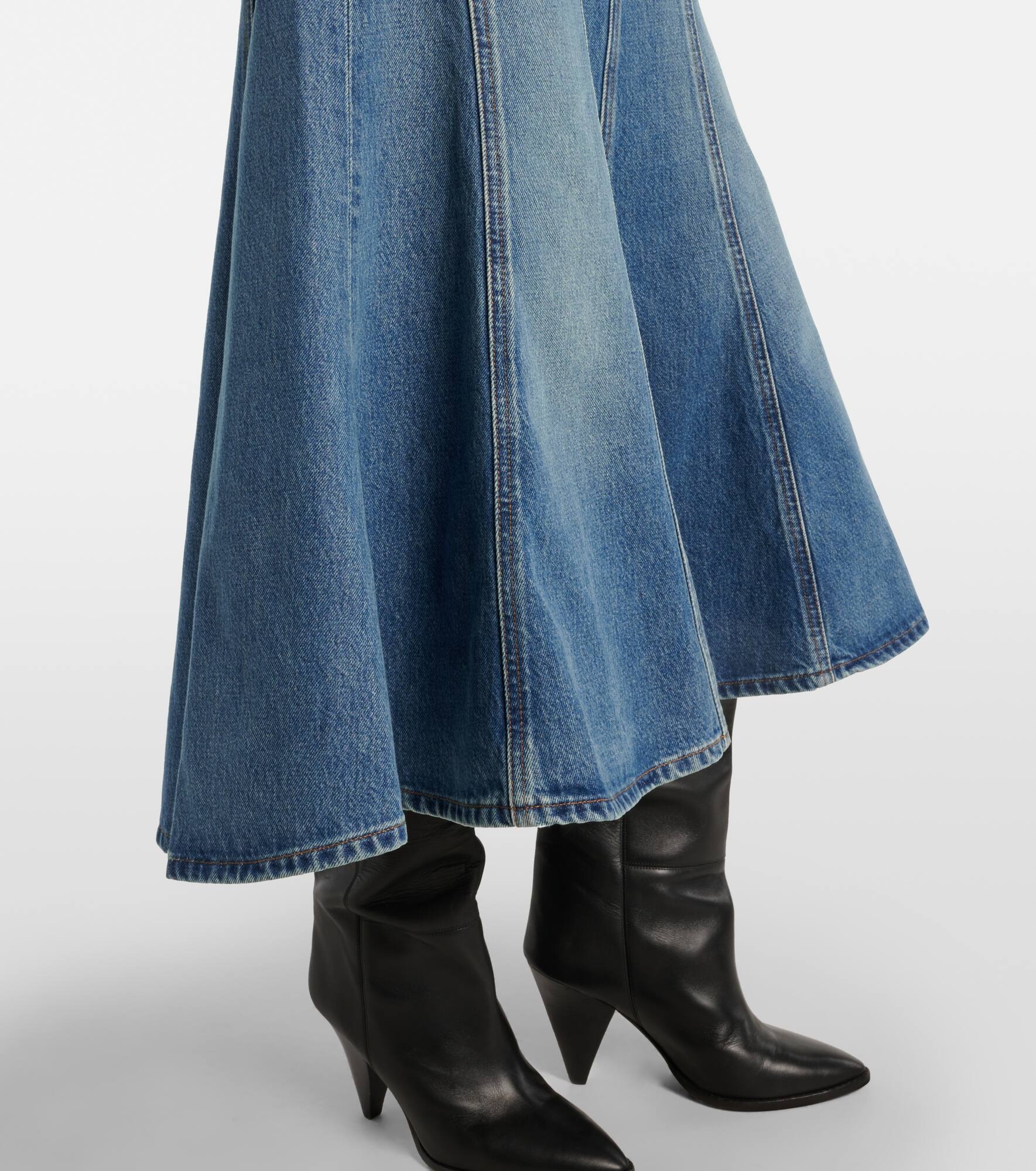 Gaucho Vintage denim maxi skirt - 6