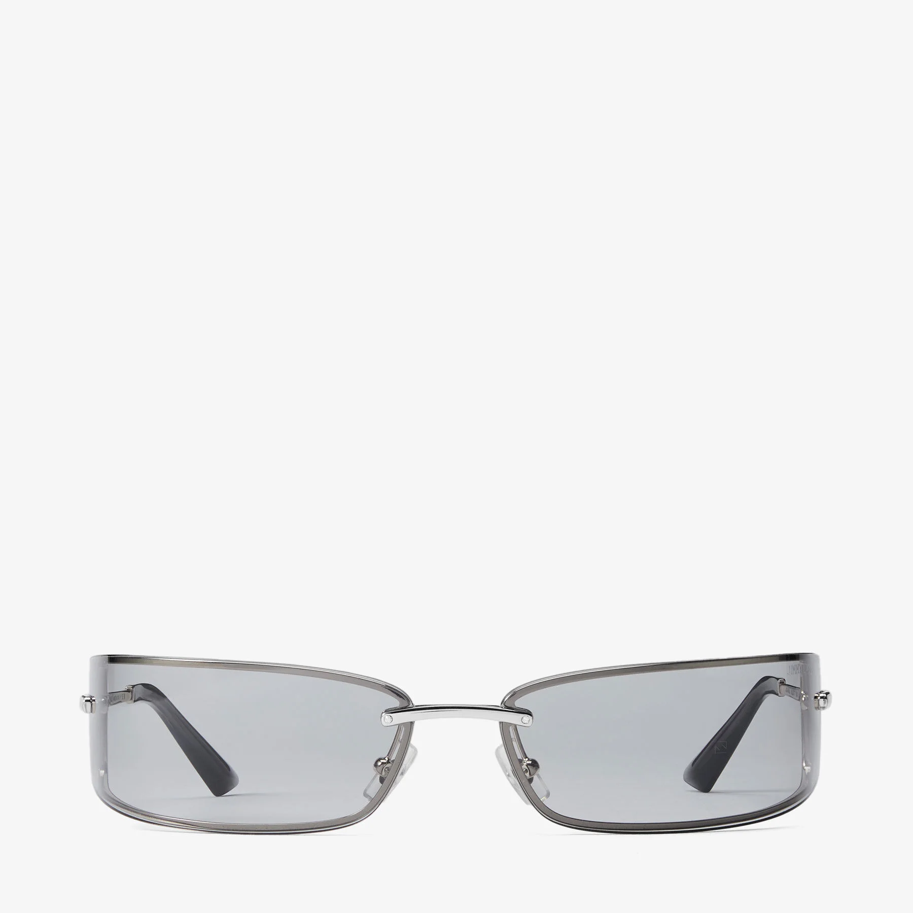 Verse Silver and Grey Rectangular Metal Sunglasses - 1