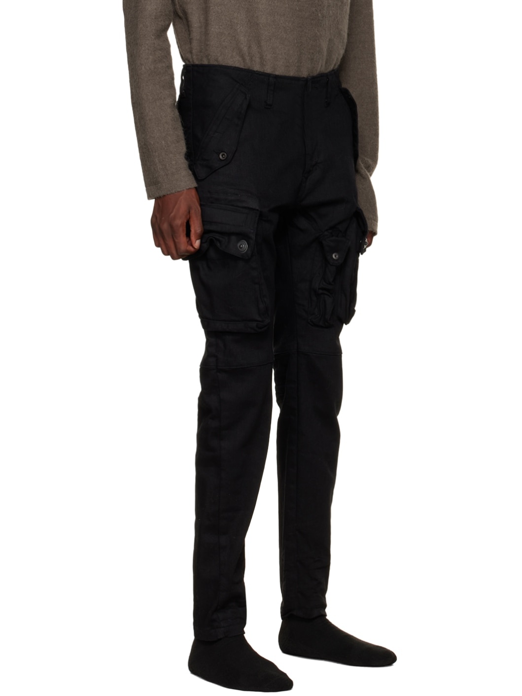 Black Gas Mask Cargo Pants - 4