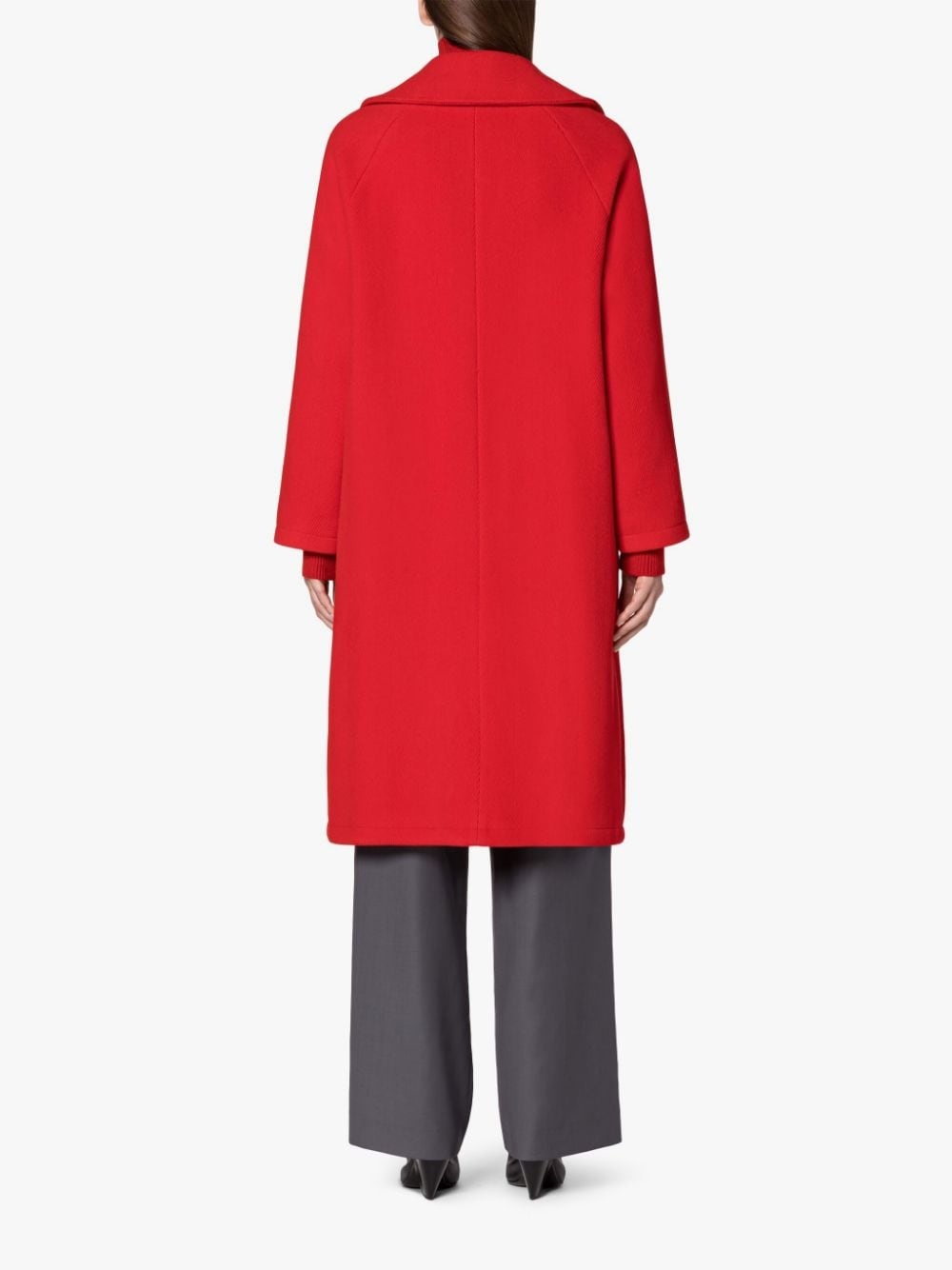 ROBINA RED VIRGIN WOOL BLEND DOUBLE BREASTED COAT - 4