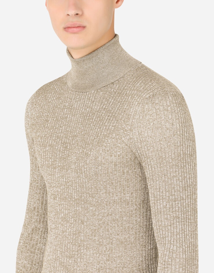 Ribbed technical yarn turtle-neck sweater - 4