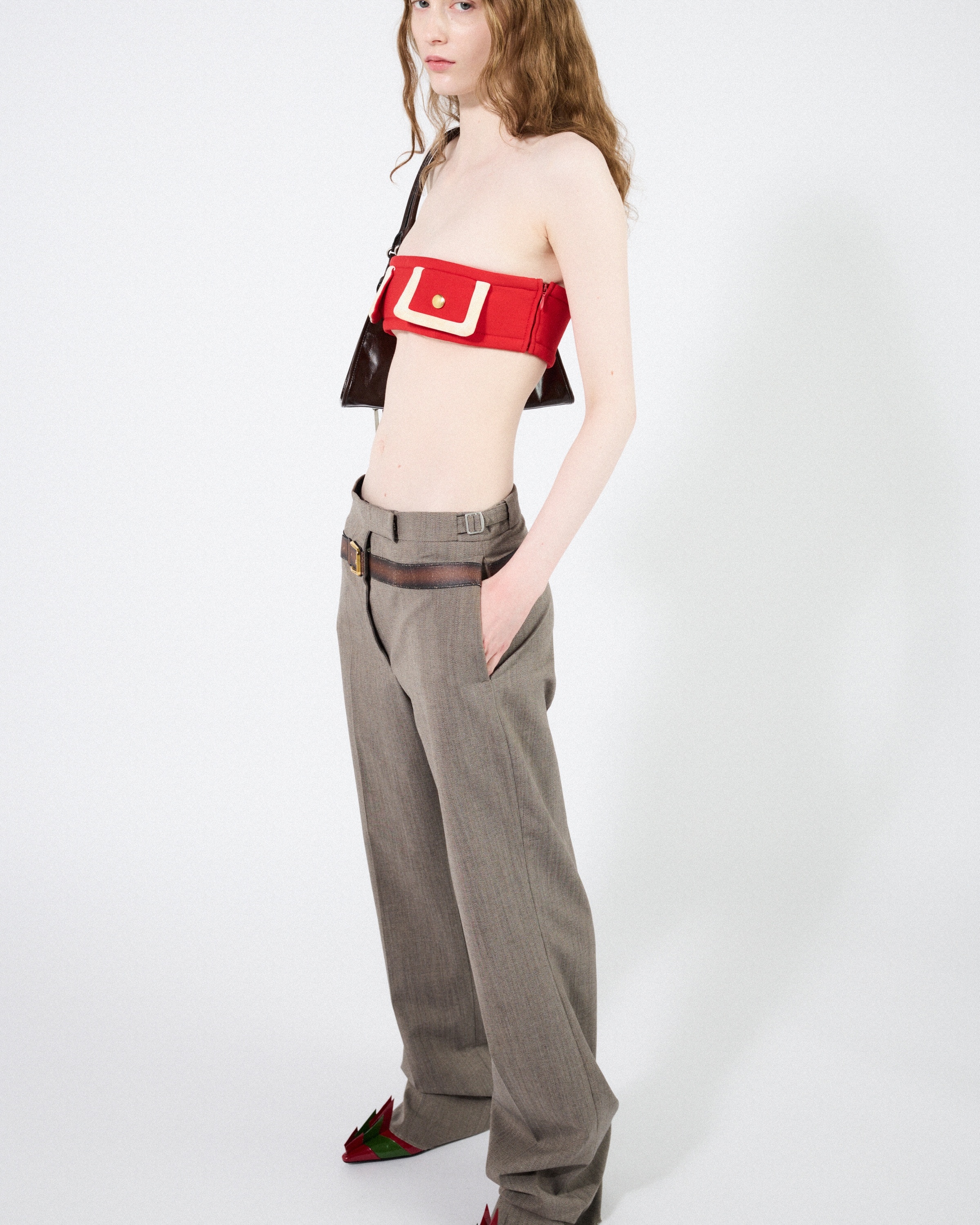 Prada Technical wool pants with printed belt | REVERSIBLE