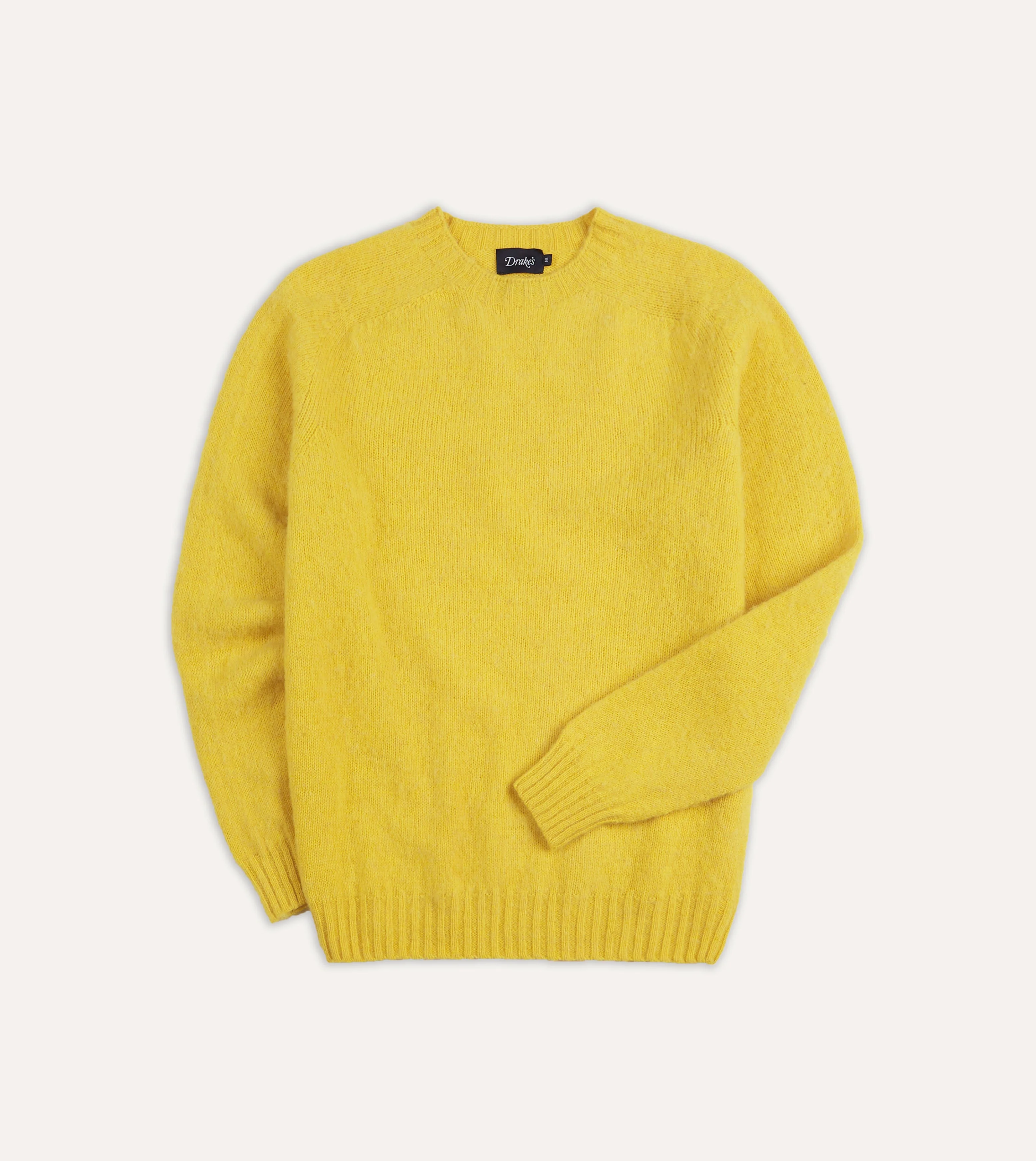 Canary Yellow Brushed Shetland Crew Neck Jumper - 1