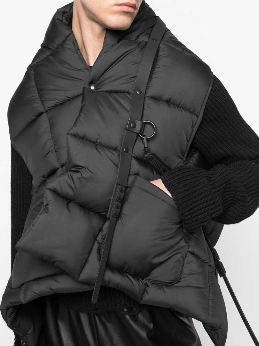 cropped padded gilet - 5