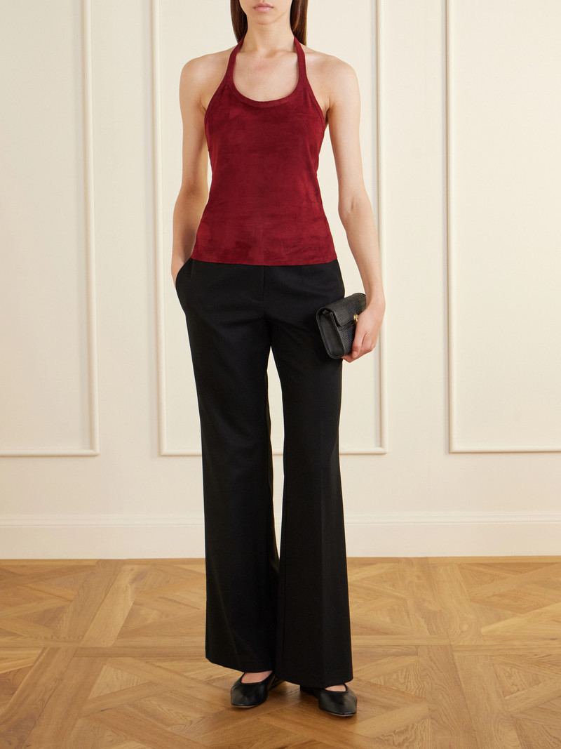 STOULS Cherry Open-back Suede Halterneck Tank outlook