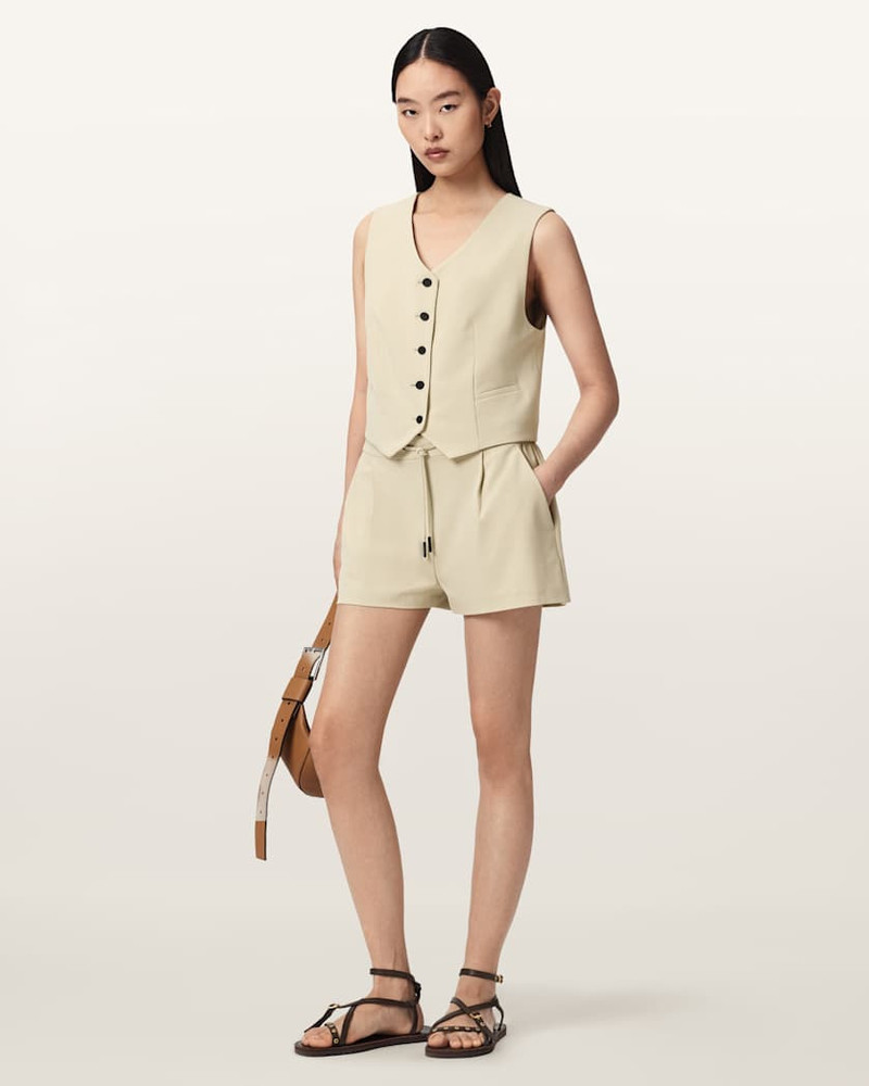 ALLSAINTS ALEIDA DRAWCORD WAIST TAILORED SHORTS outlook