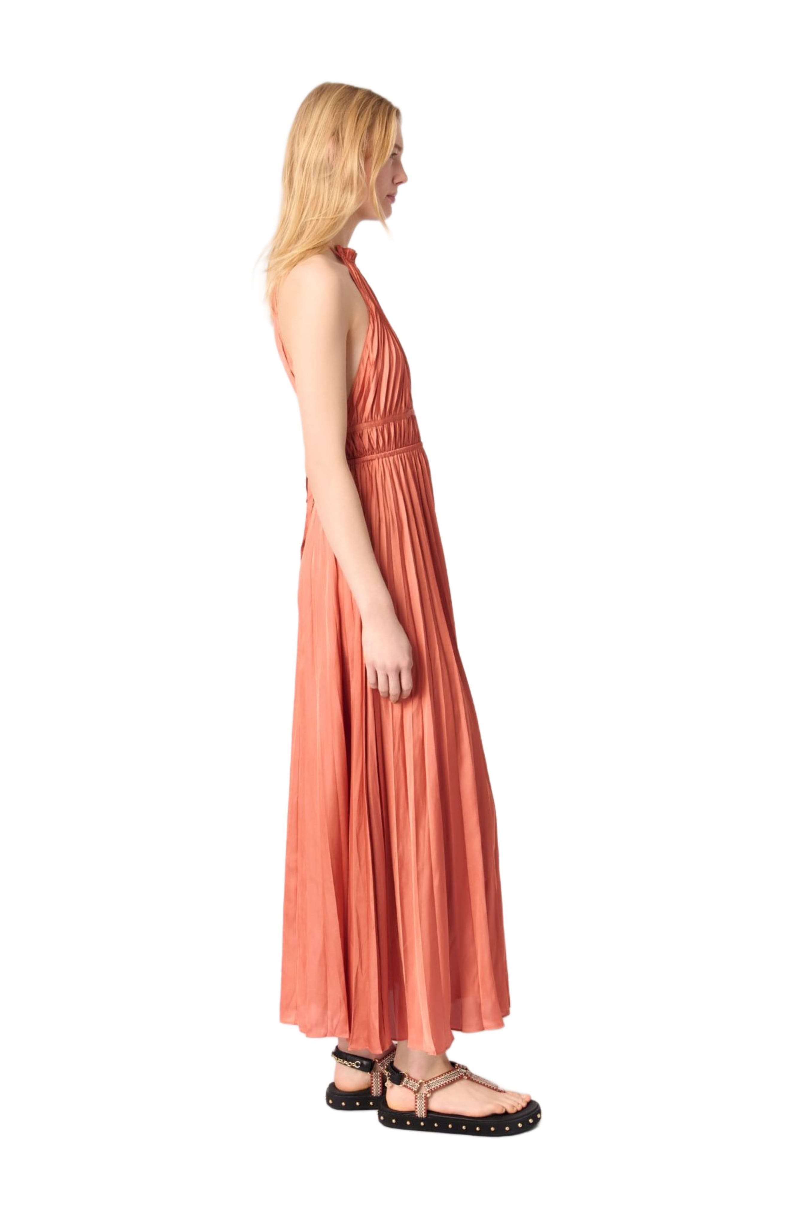maje Pleated maxi dress in Terracota at Nordstrom - 2