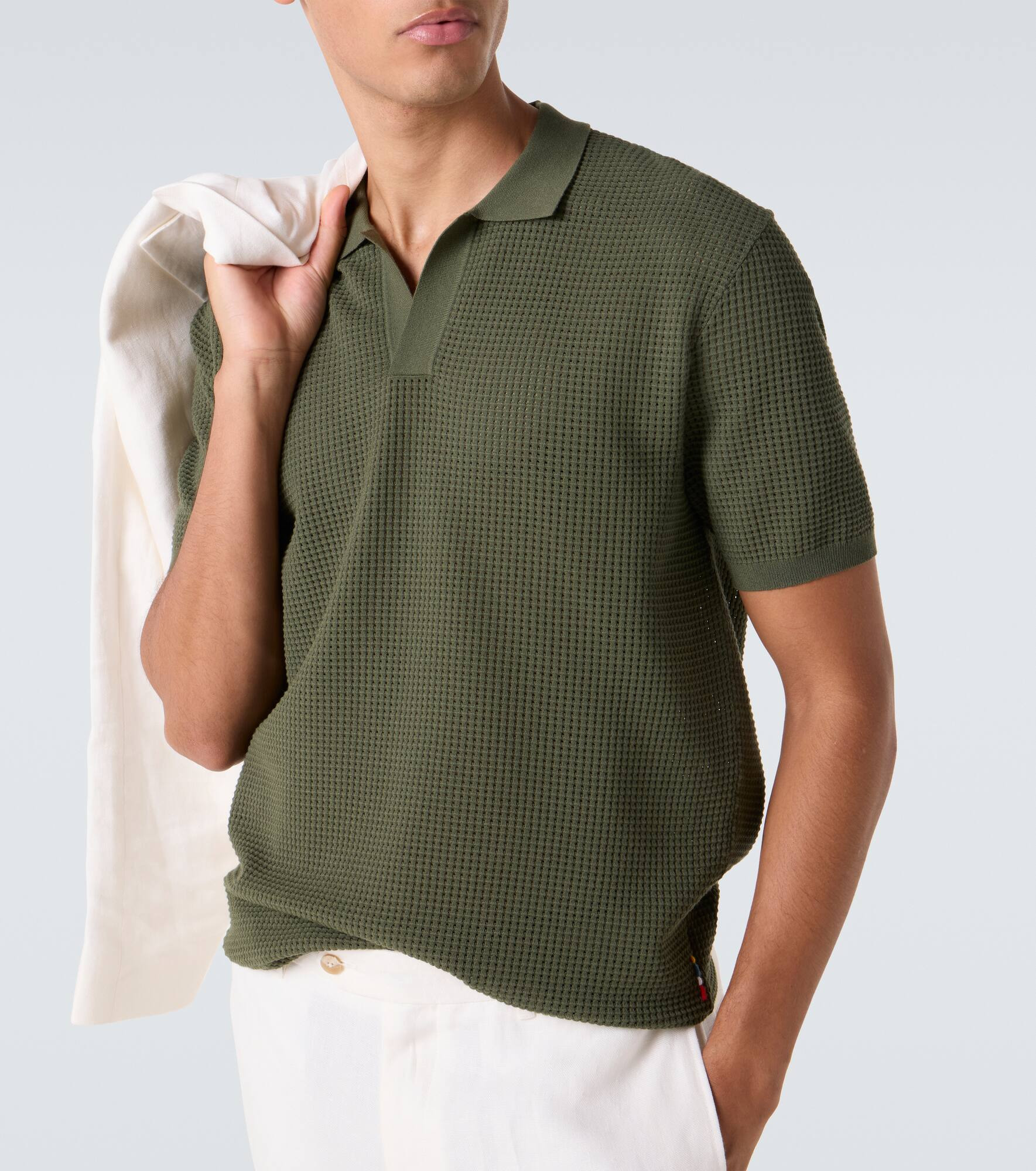 Roddy waffle-knit polo shirt - 6