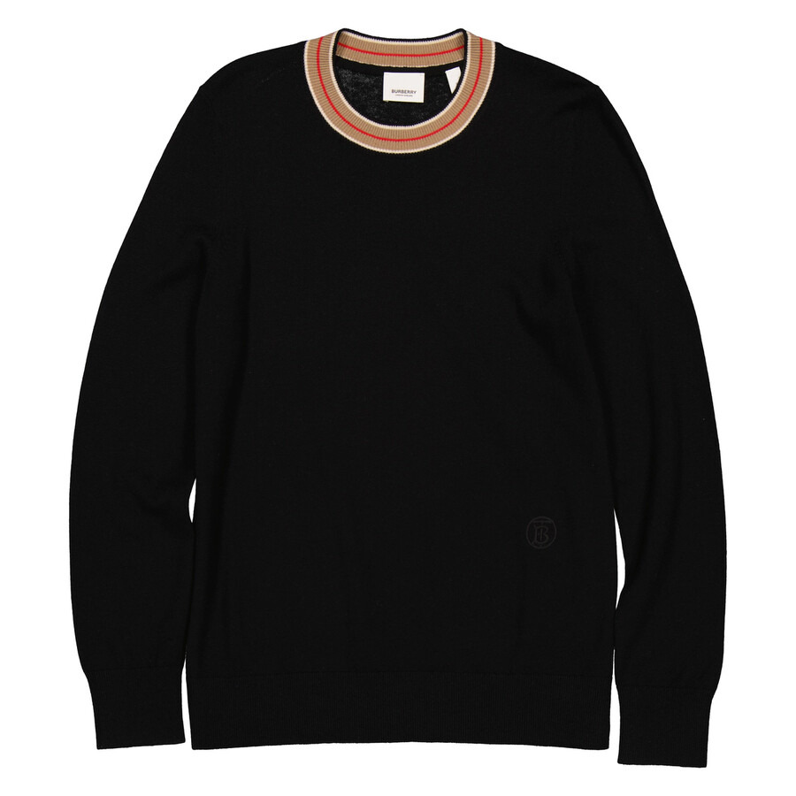 Burberry Black Stripe Cashmere Collar Sweater - 5