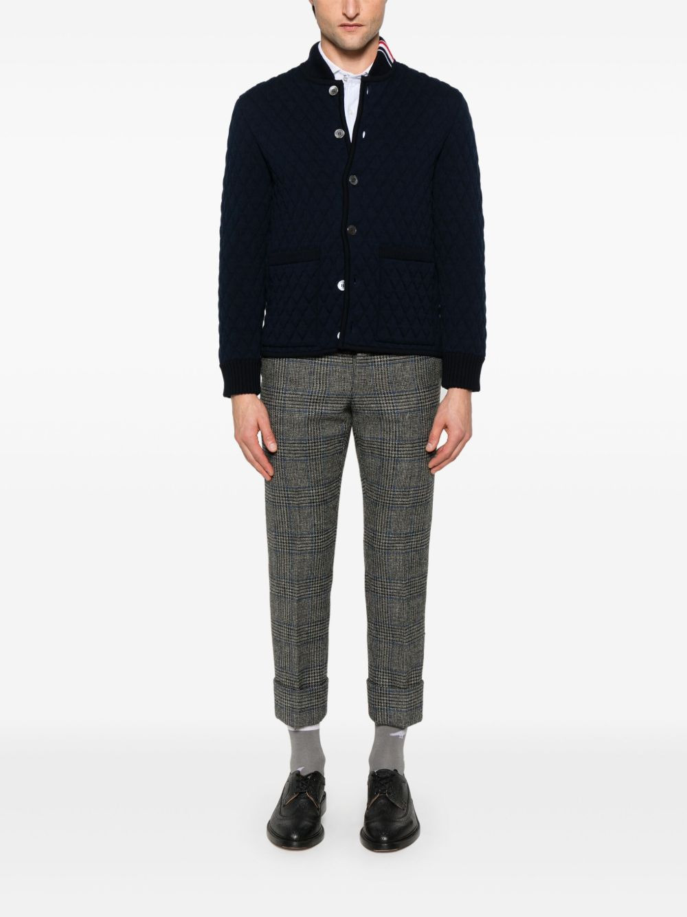 pinstriped shawl-collar shirt - 2