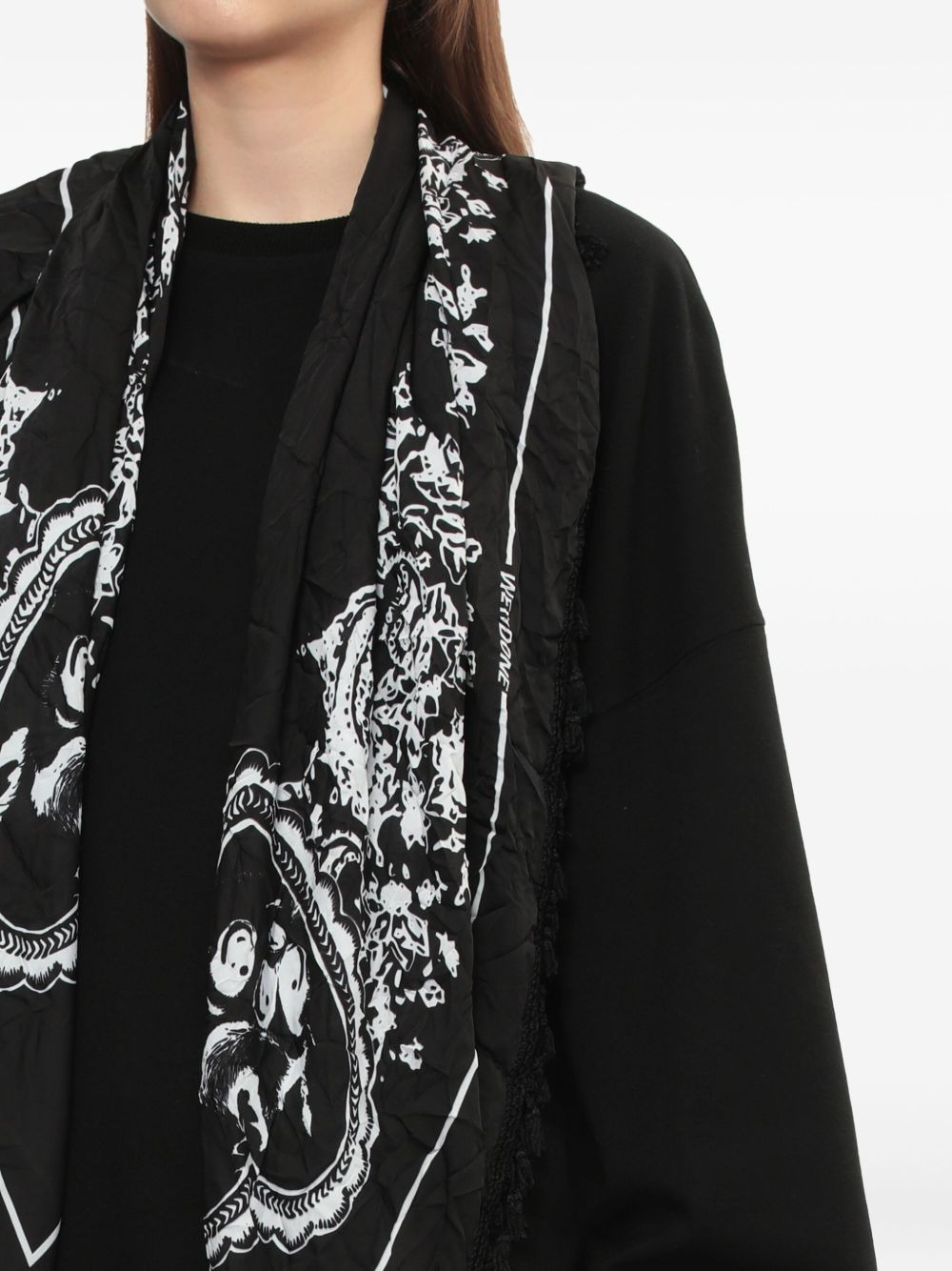 print-panel cotton sweatshirt - 5