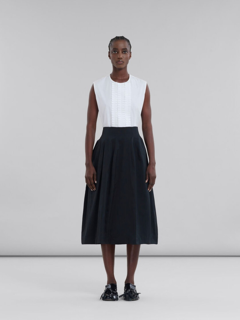 Marni BLACK TAFFETA PLEATED SKIRT outlook