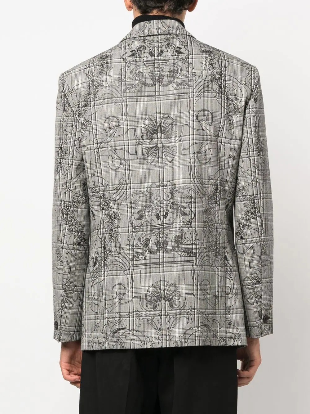 baroque-print single-breasted blazer - 4