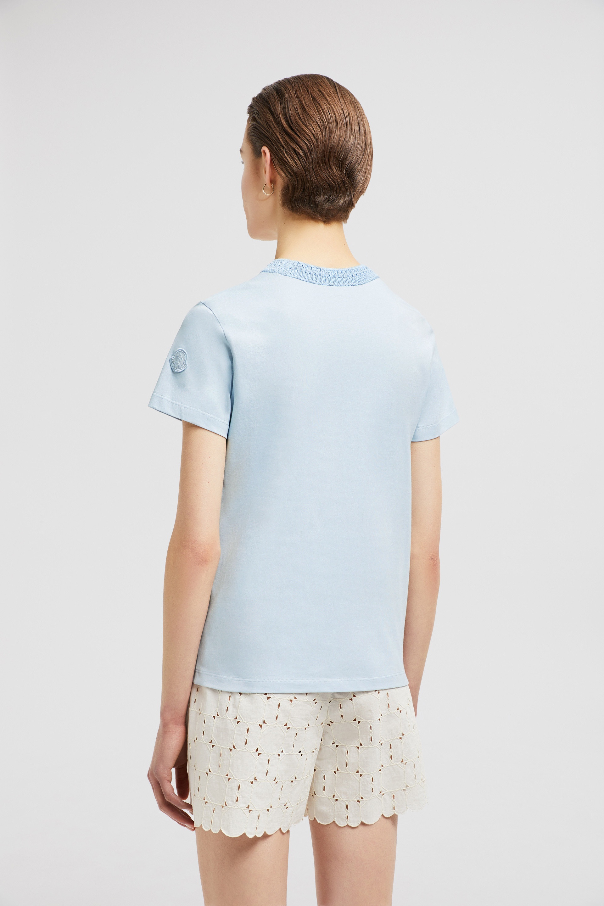 Crochet Accent Cotton T-Shirt - 5