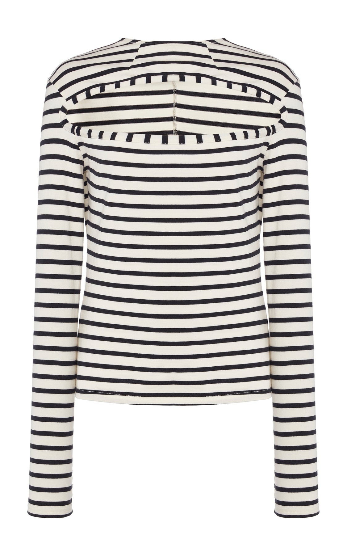 STRIPED FITTED TOP WITH FRONT CUTOUT STRIPED NAVY WHITE - 6