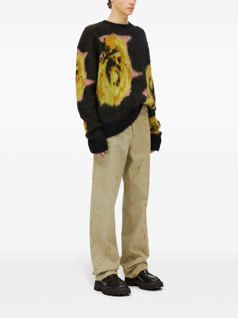 rose intarsia print jumper - 2