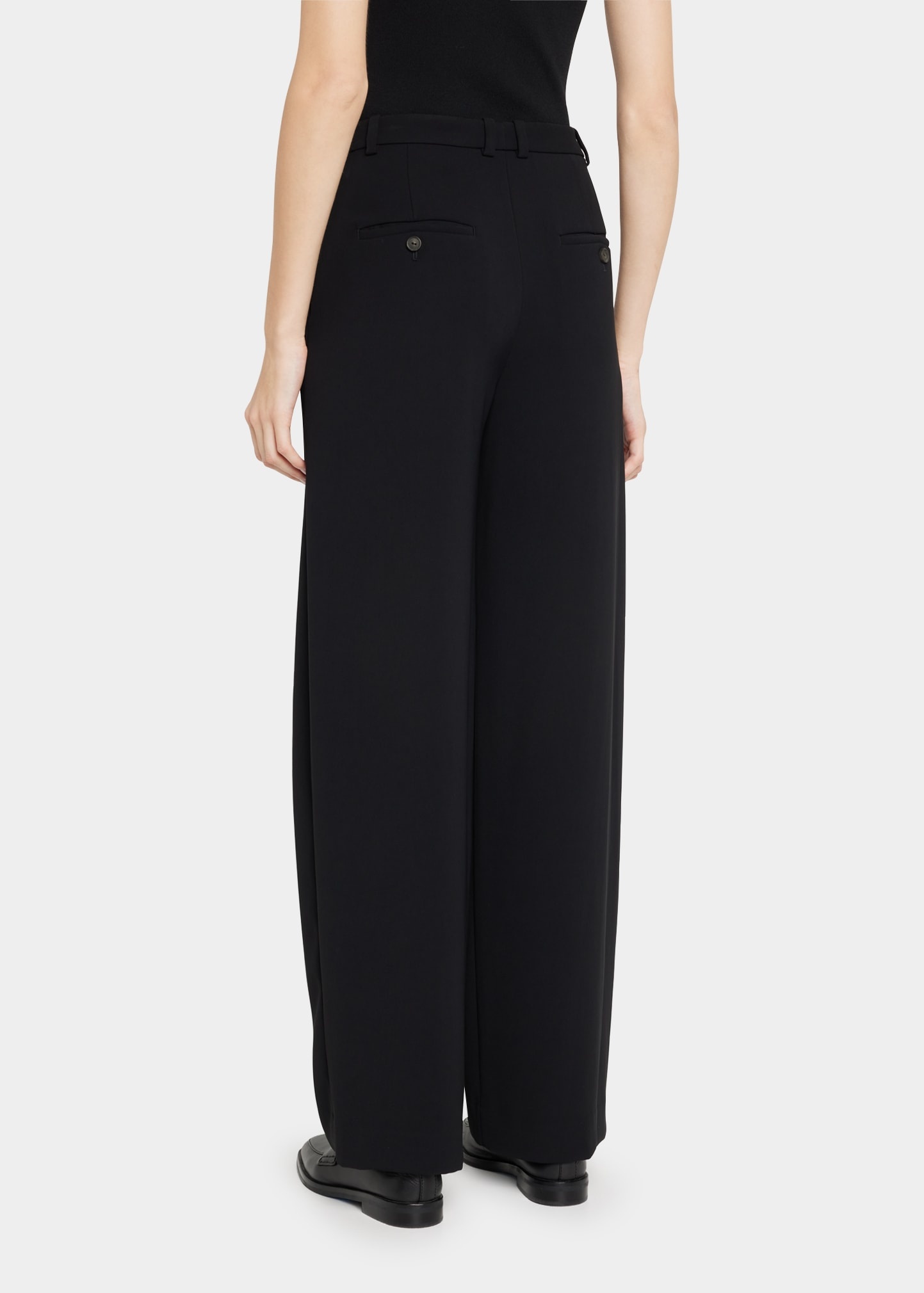 Drop-Waist Pleated Crepe Trousers - 3