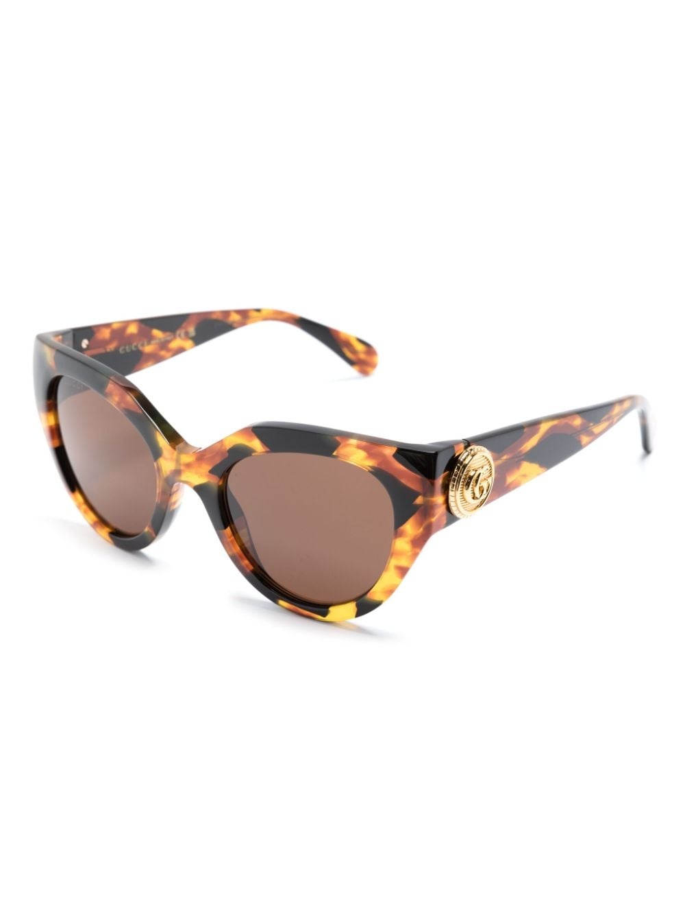 logo-plaque cat eye-frame sunglasses - 2