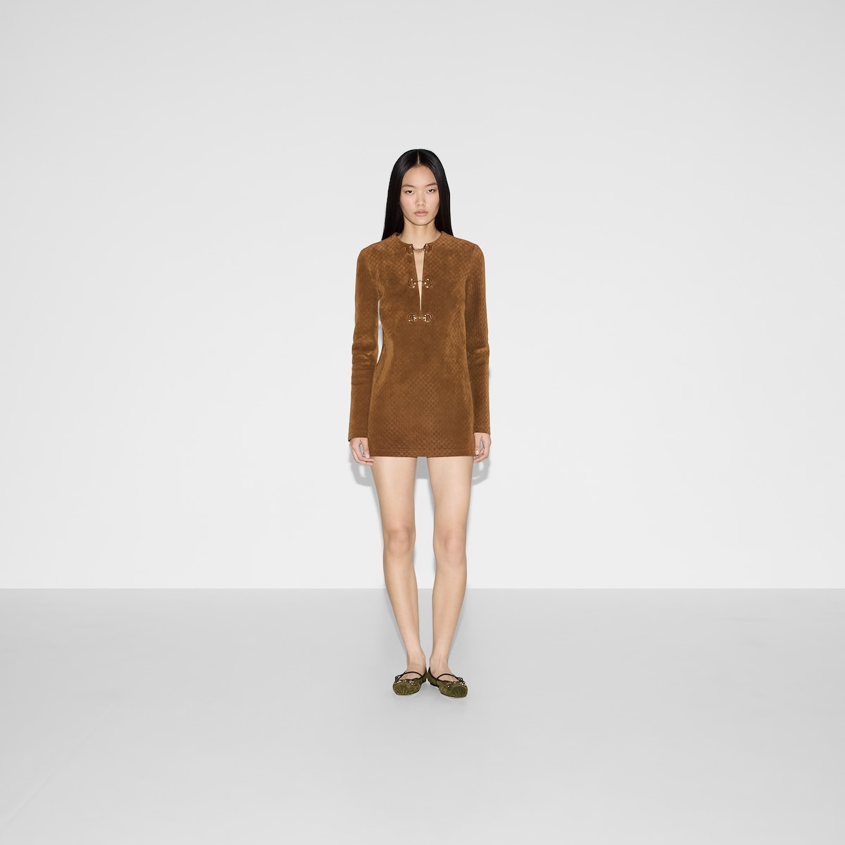 GG suede dress with Horsebit detail - 2