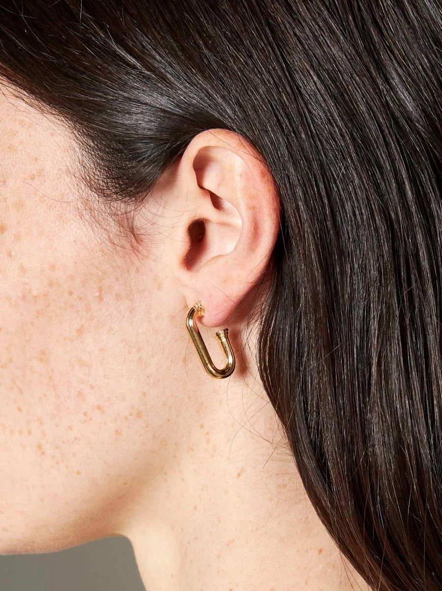 ピアス BOTTEGA VENETA SS23 PILLAR HOOP EARRINGS (731898_VAHU48822) Bottega Veneta Pillar hoop earrings | danielloboutique