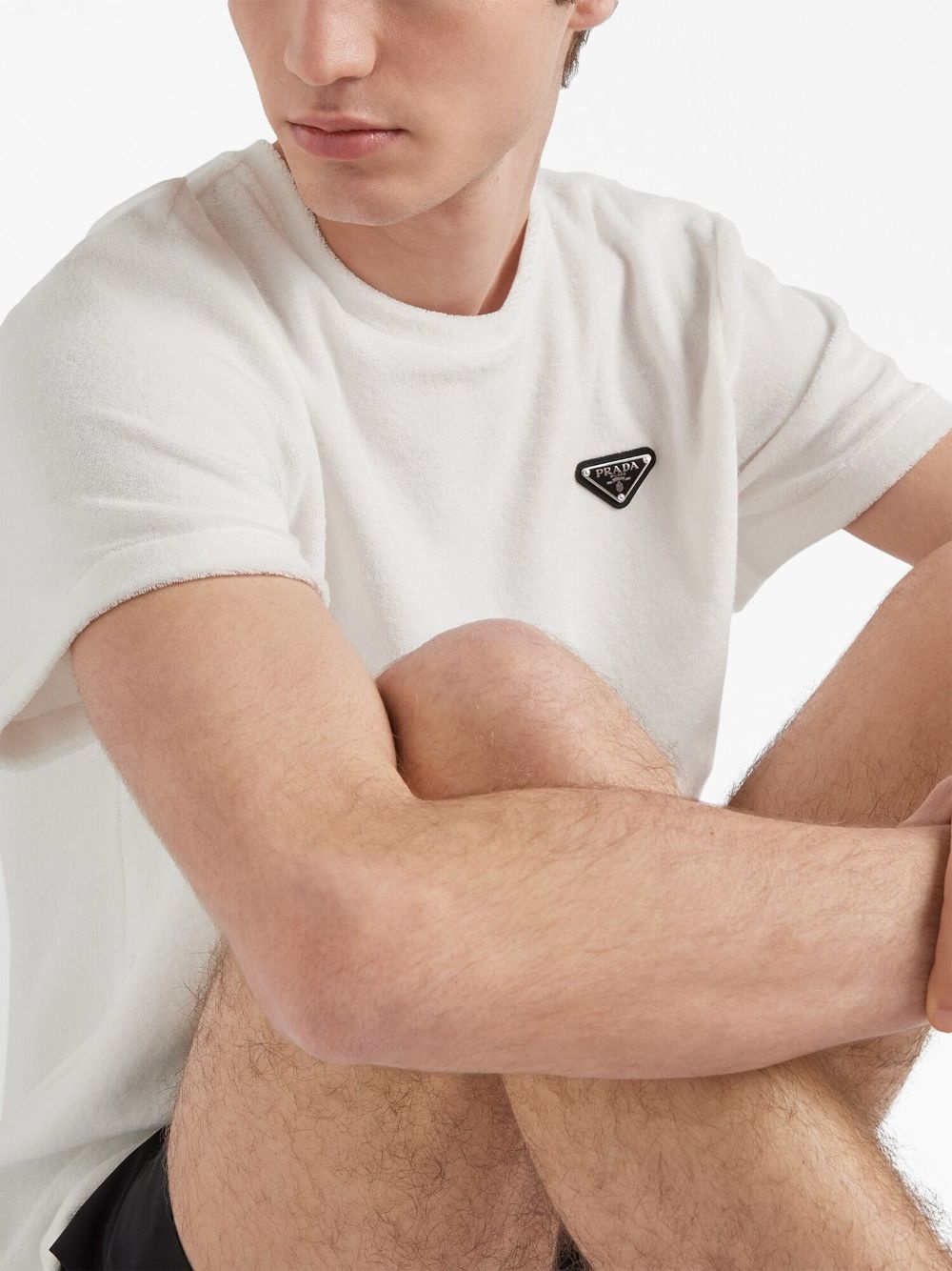 triangle-logo terry T-shirt - 4