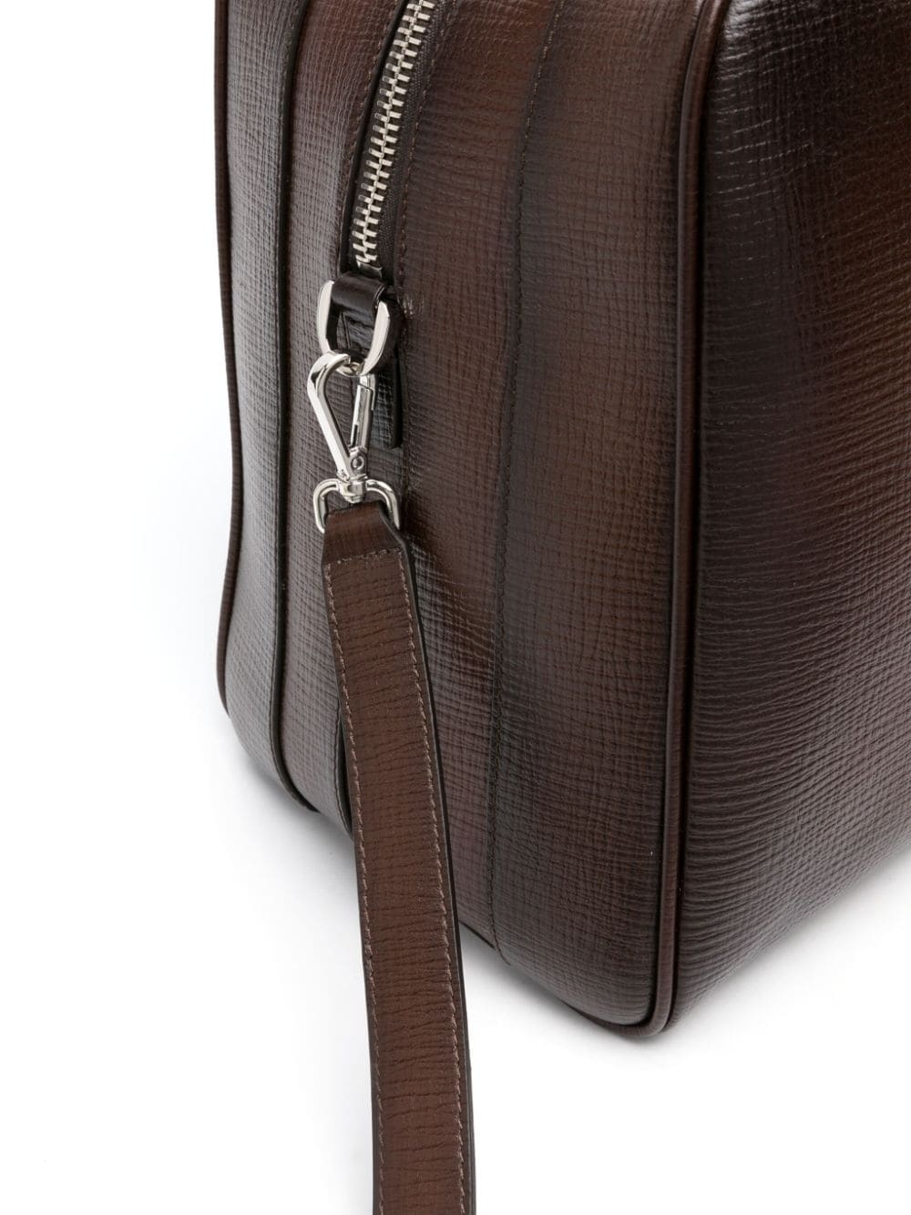 logo-lettering leather holdall - 3