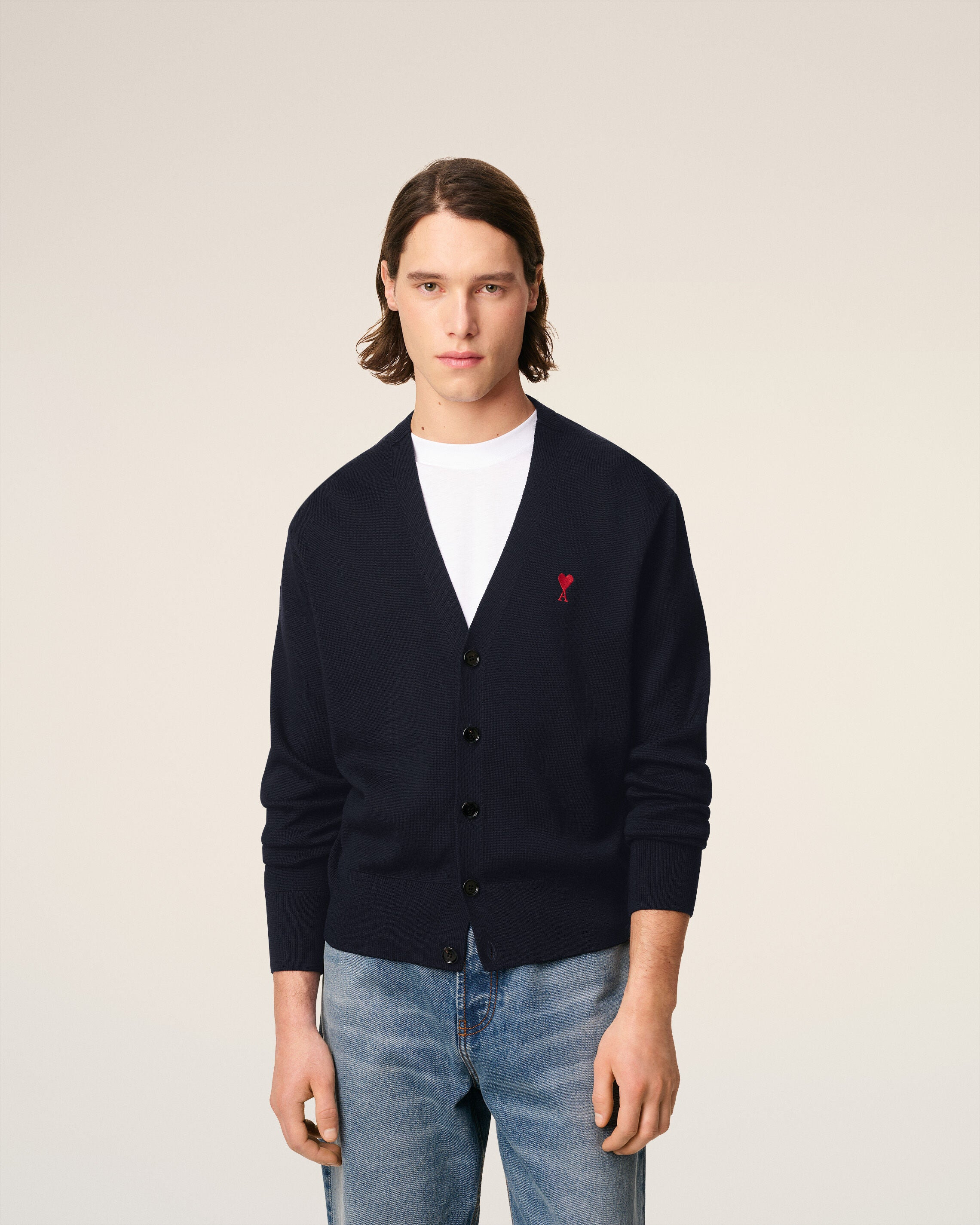 BLUE WOOL AMI DE COEUR CARDIGAN - 3