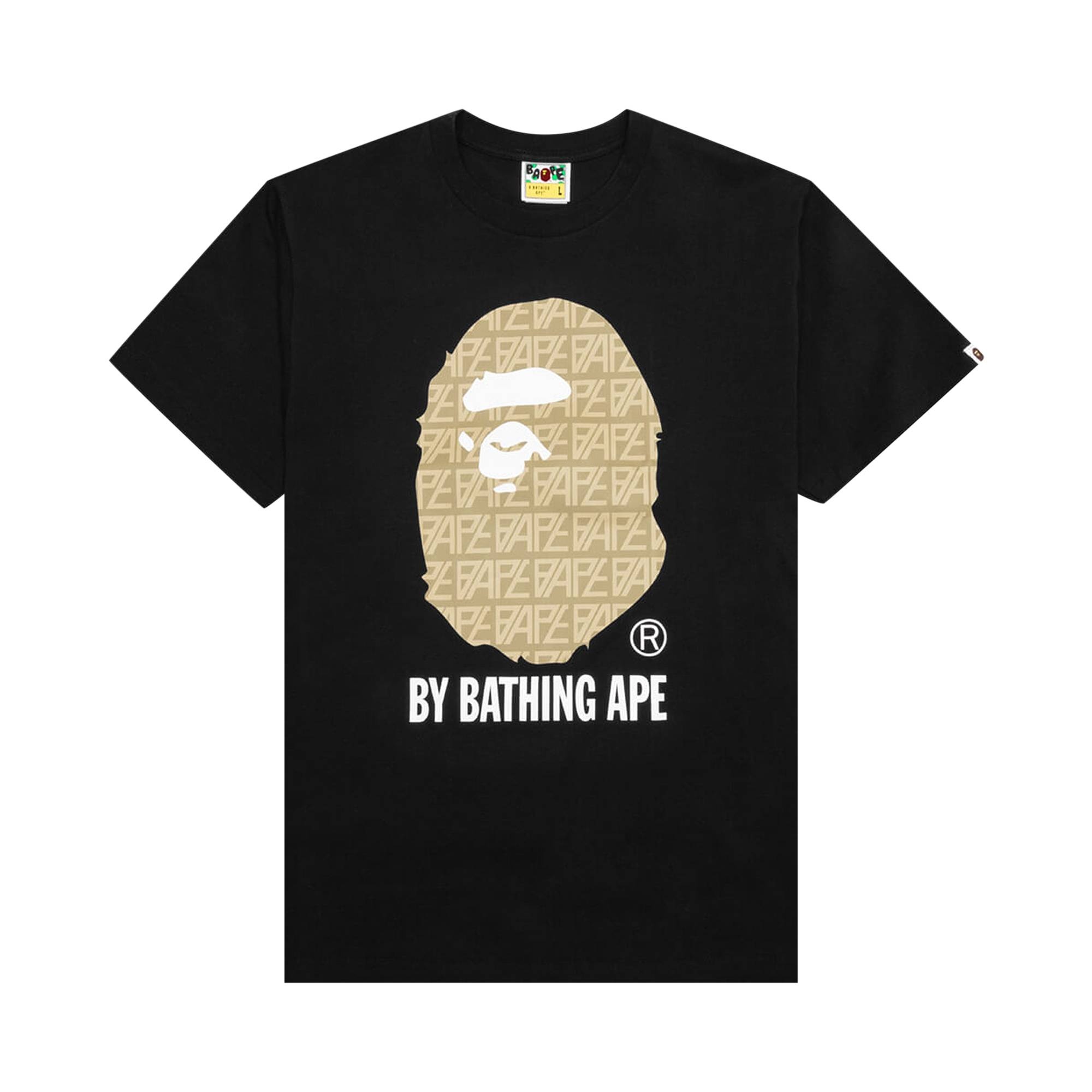 BAPE Logo Monogram By Bathing Ape Tee 'Black/Beige' - 1