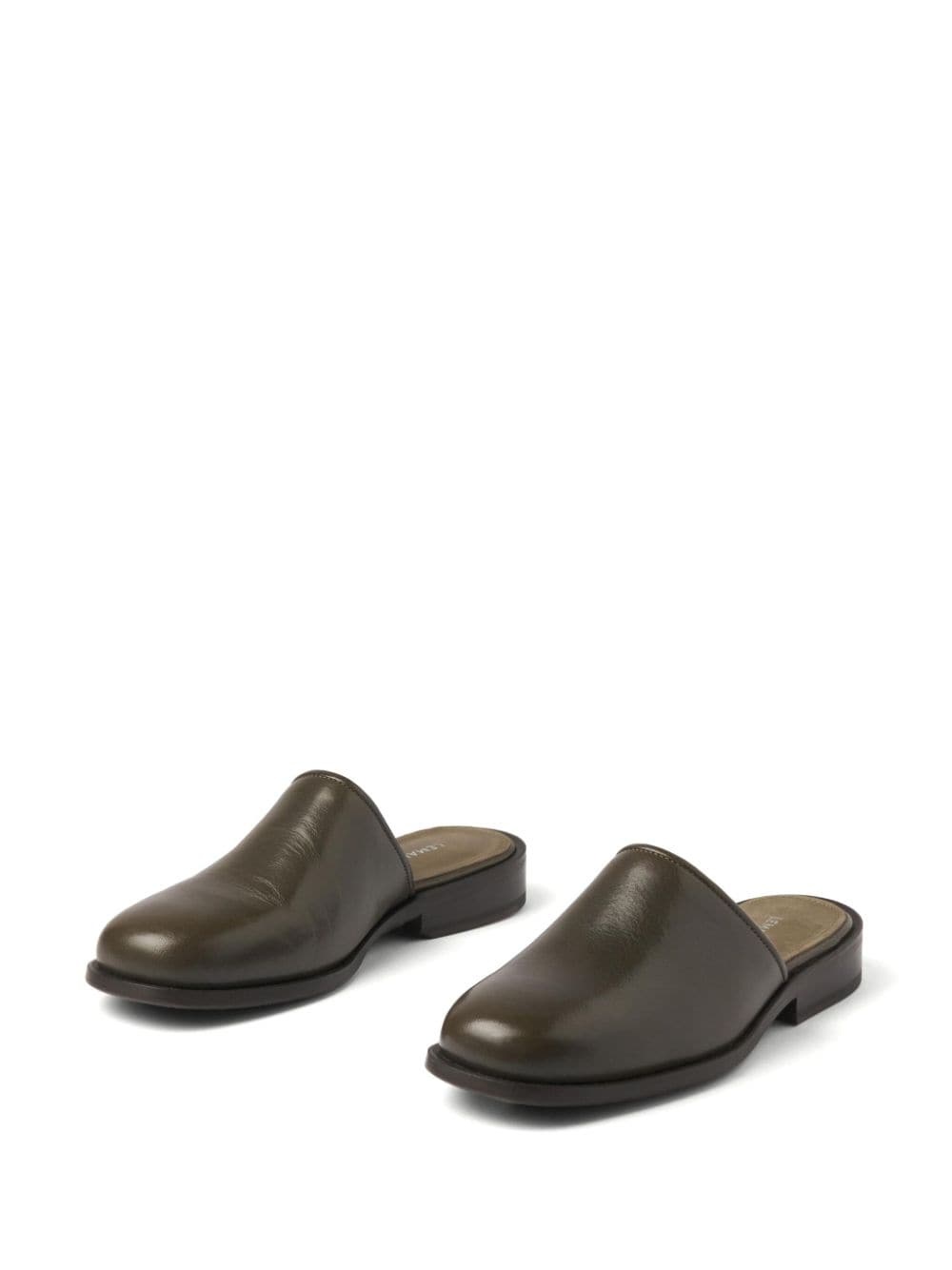square-toe leather mules - 2