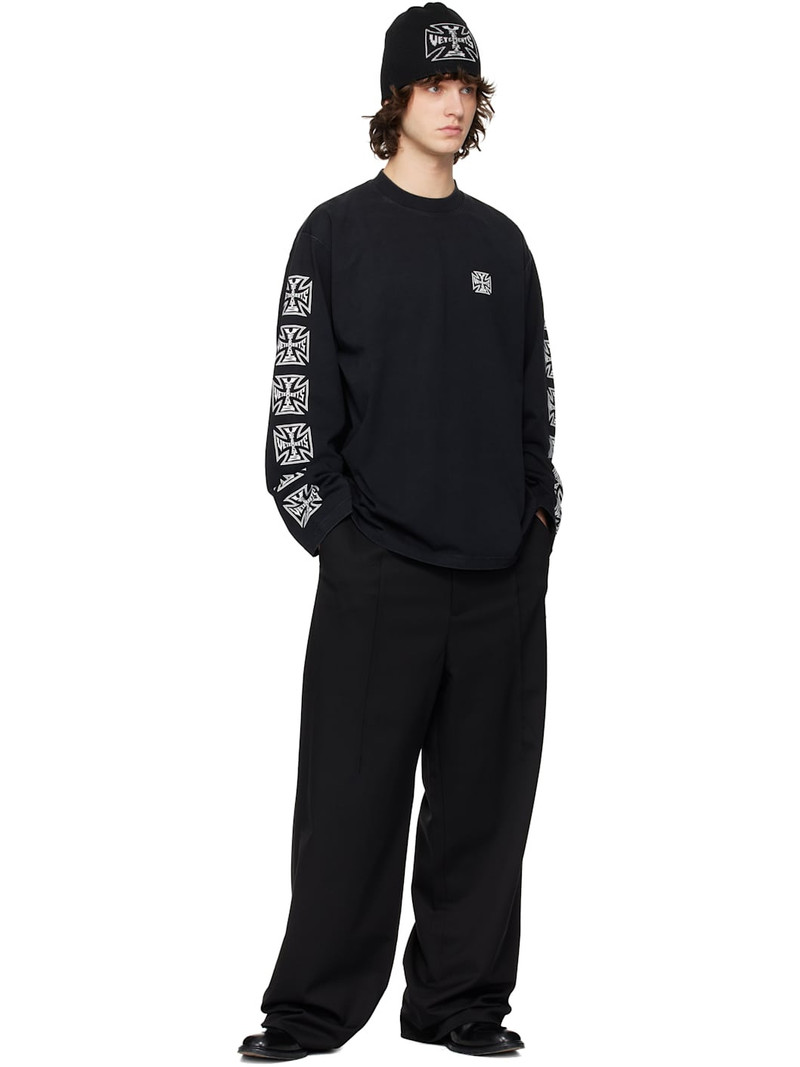 VETEMENTS Black Biker Cross Sleeves Longsleeve T-shirt outlook