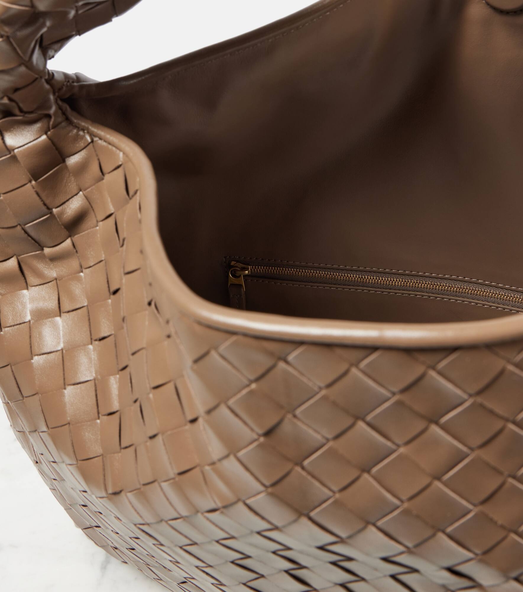 Hop Large Intrecciato leather shoulder bag - 3