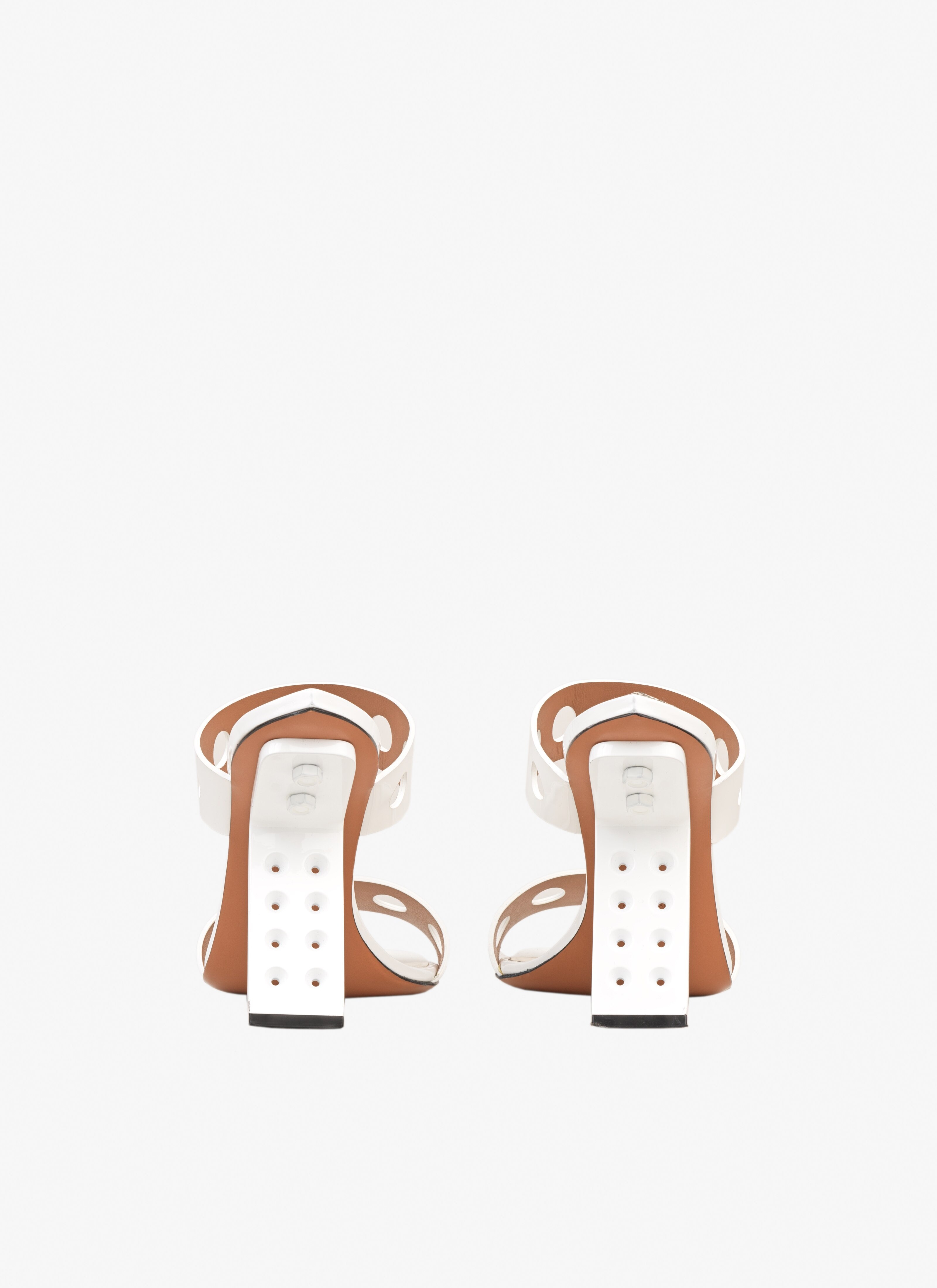 PERFORATED SANDALS IN PATENT CALFSKIN - 3
