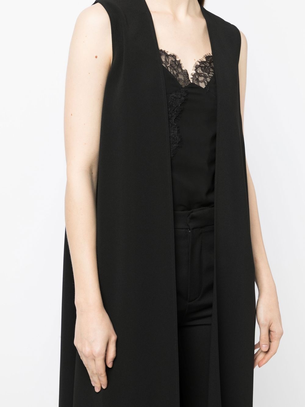 maxi open-front gilet - 5