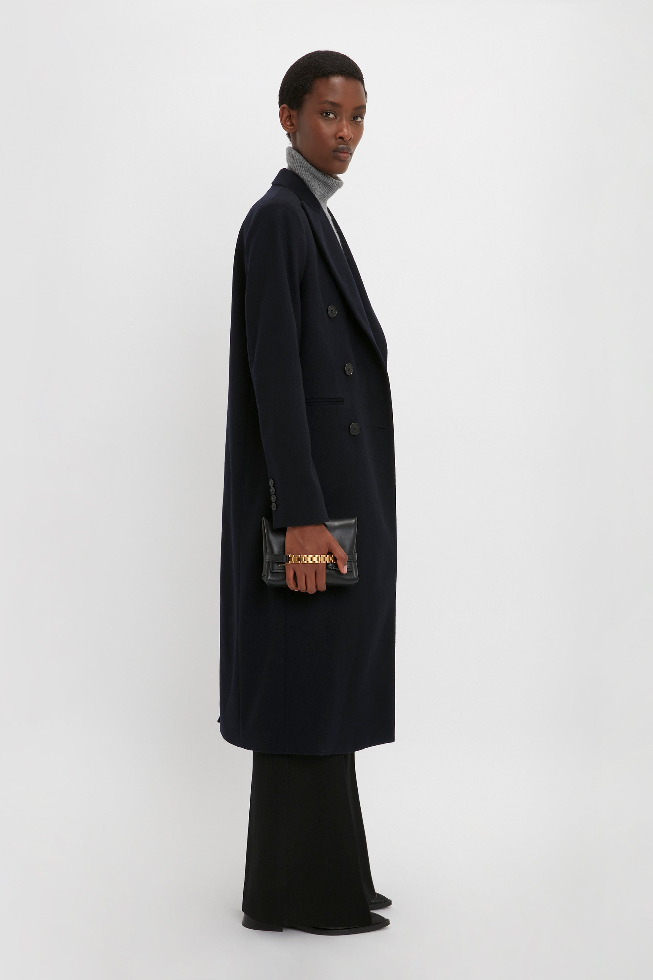 Tailored Slim Coat In Midnight - 7