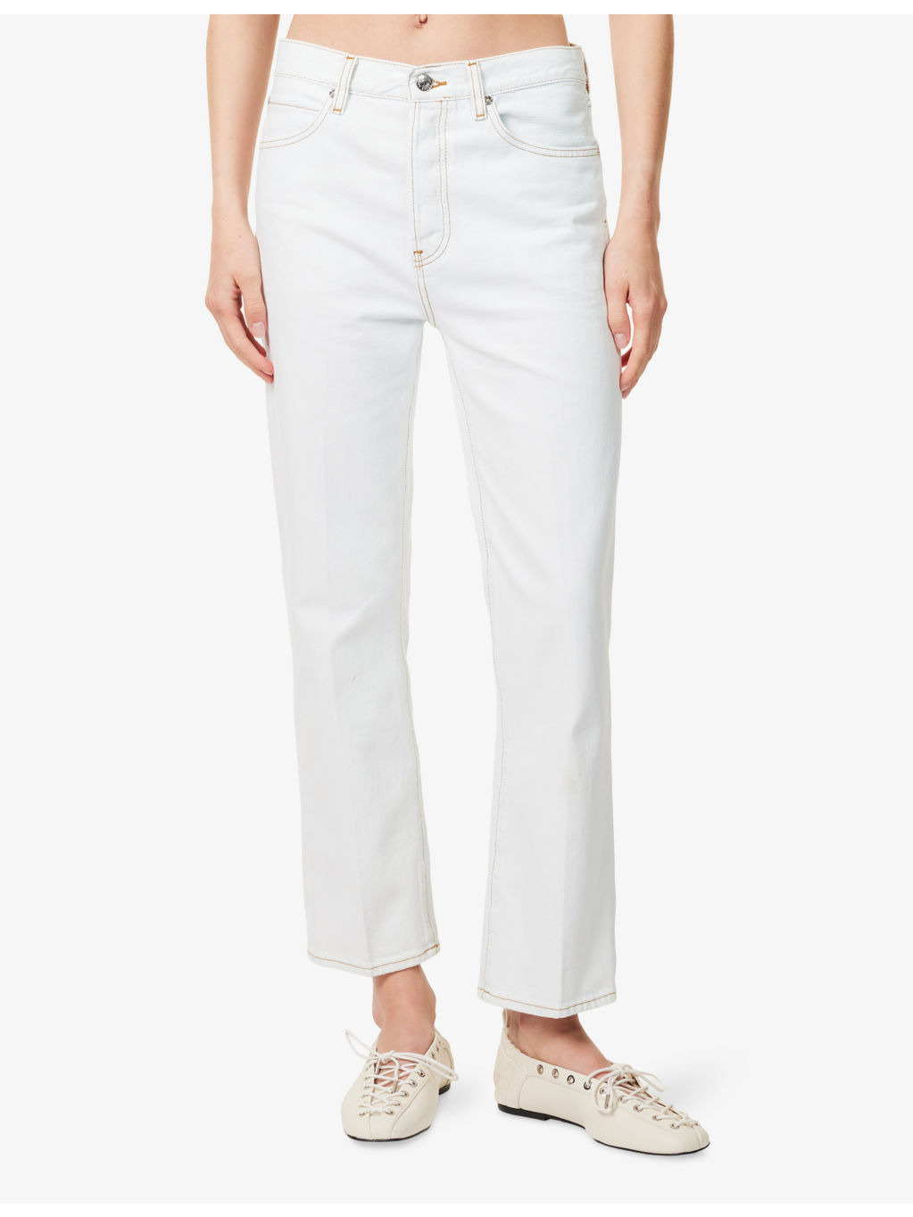 Vertical Crop Straight-Leg High-Rise Jeans - 3