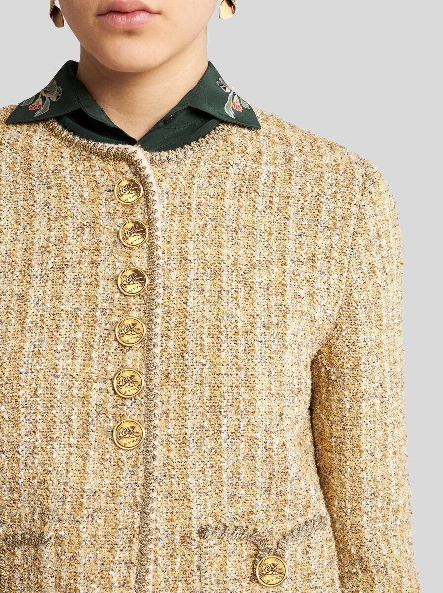 ジャケット Etro Pegasus Buttoned Over Jacket Etro BOUCLÉ JACKET WITH PEGASO BUTTONS | REVERSIBLE