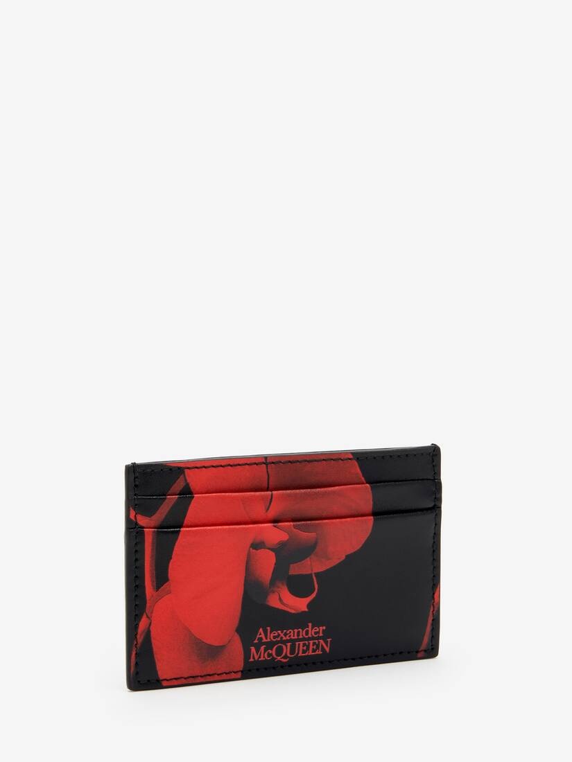 Men's Red Orchid Card Holder in Black/lust Red - 2