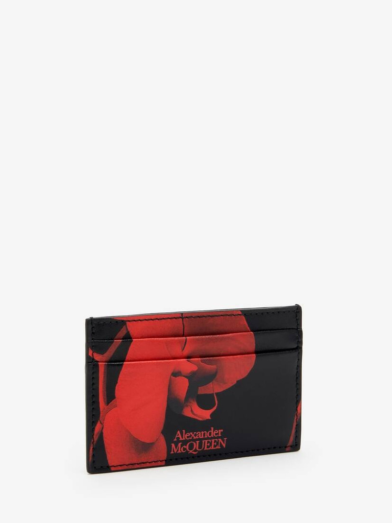 Men's Red Orchid Card Holder in Black/lust Red 2