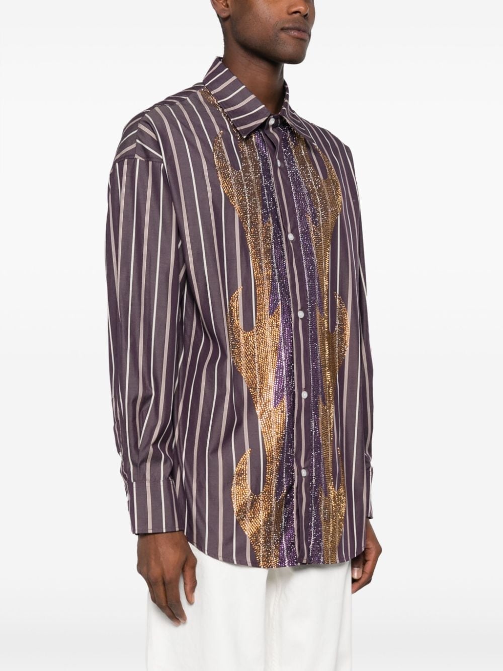 rhinestone striped shirt - 3