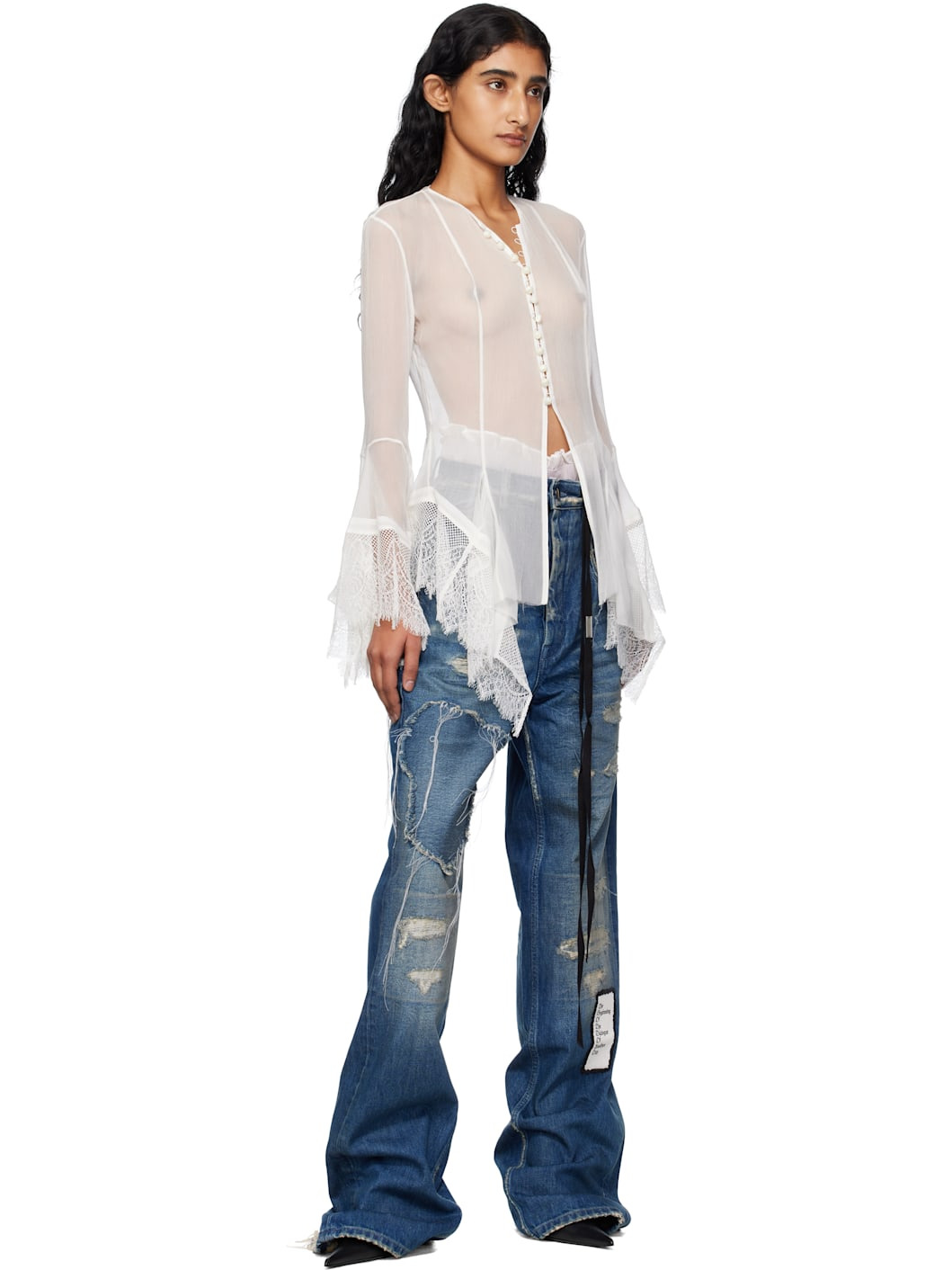 Blue Claire 5 Pocket Comfort Jeans - 4