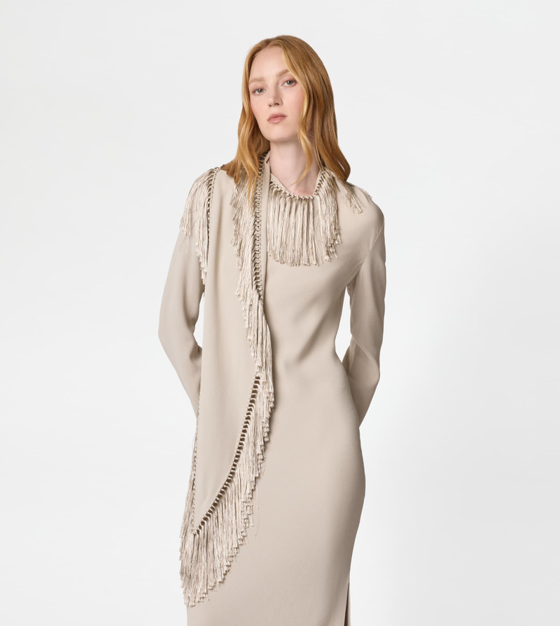 WOOL BLEND DRESS - OFF WHITE 5