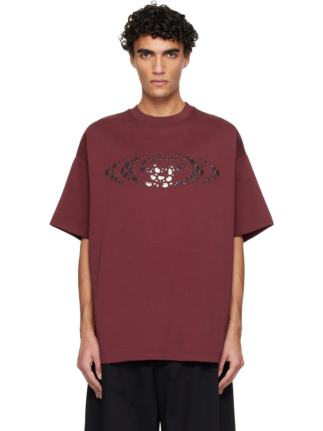 Red Pebble Logo Oversized T-shirt - 1